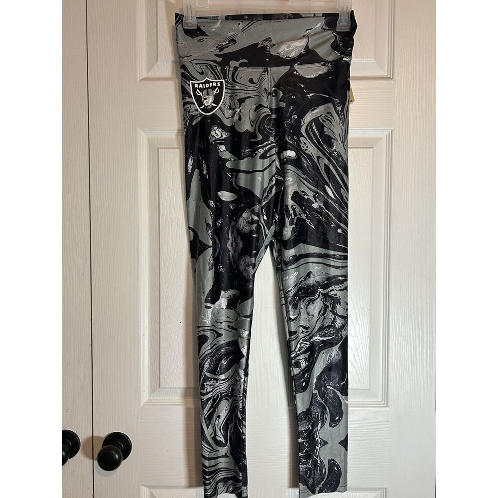 ZUBAZ Las Vegas Oakland Raiders XLarge SWIRL LEGGINGS Women's‎ NFL Team Logo